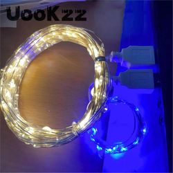 USB LED String Lights Copper Silver Wire Garland Waterproof Fairy Lights Christmas Wedding Party Decor