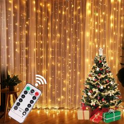 Christmas Lights Curtain Garland Home Decor Ornaments Xmas Gifts Navidad 2024 New Year
