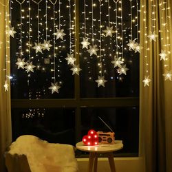 3.2M LED Christmas Snowflakes String Lights Waterproof for Holiday Party Wedding Xmas DEcor