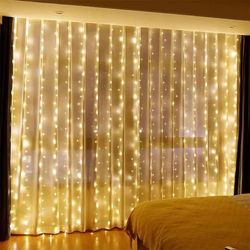 3x3/4x3/6x3m LED Curtain String Lights Christmas Fairy Wedding Home Bedroom Decoration