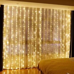 3x3/4x3/6x3m led curtain string lights christmas fairy wedding home bedroom decoration
