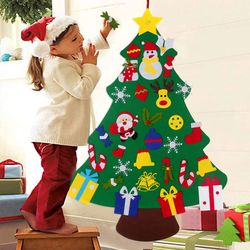 DIY Felt Christmas Tree Home Decor 2023 Ornament Xmas Navidad Gifts Santa Claus New Year