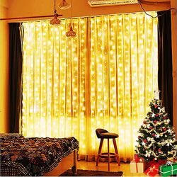 Curtain Garland Led Fairy String Lights Christmas Decoration Holiday Lighting For Home Gift Bedroom 2024 New Year Decor