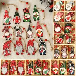 9/12pc Christmas Gnomes Wooden Pendant Tree Ornaments Navidad New Year 2024 Gift Xmas Home Decor Noel