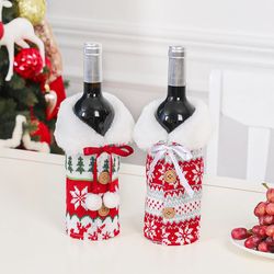 Christmas Wine Bottle Cover Home Decor 2023 Ornament Xmas Navidad Natal Gifts New Year 2024