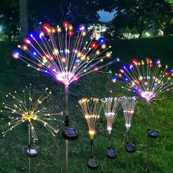 Solar Fireworks Lights Outdoor: 1-Pack for Garden Patio, Holiday, Halloween, Christmas, Wedding Wall Decor