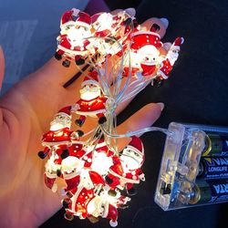 2M Christmas Decorations: Santa Claus & Snowman LED Light String Garland Ornaments for Xmas Navidad 2024 New Year