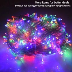 Outdoor Holiday LED Christmas Lights: 10M-100M String Lights for Party, Wedding, Garland Decoration