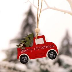 Small Christmas Tree Car Ornaments: Wooden Pendants, Elk Cartoon Animal Decorations - 2020 New Holiday Decor