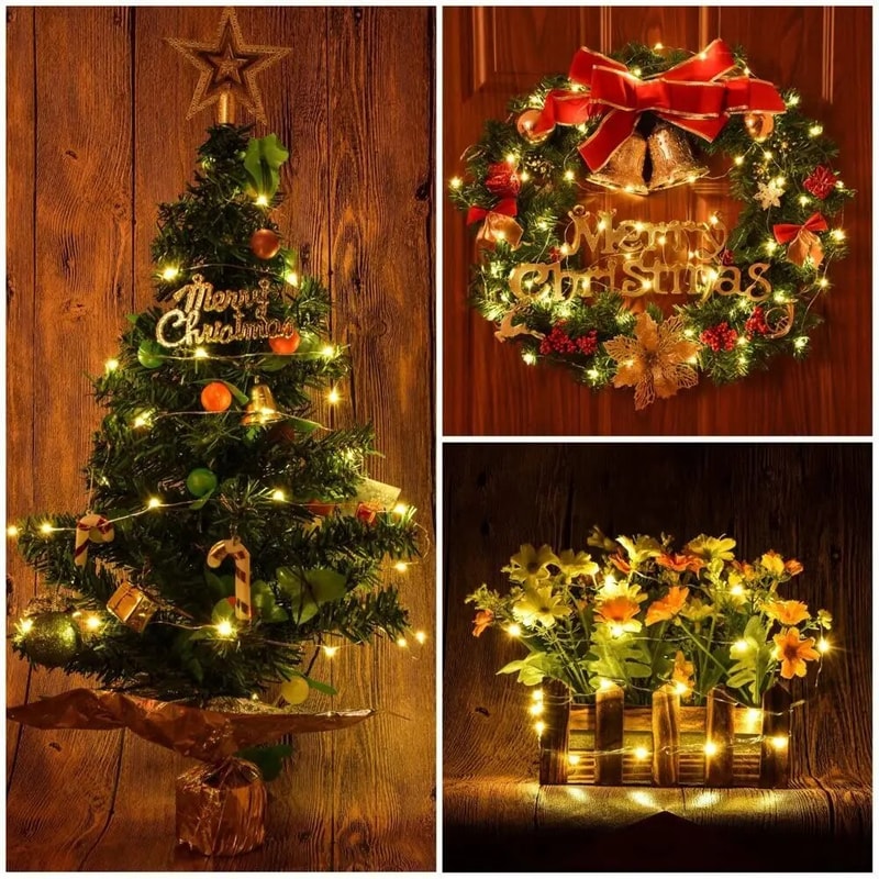 Bx5j100MLEDStringLightsSilverWireFairyLightsGarlandForOutdoorNewYearChristmasPartyStr