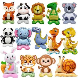 4D Standing Jungle Safari Animals Foil Balloons for Kids Birthday Party Decorations