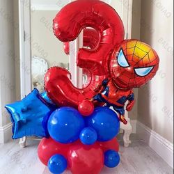 21pcs Superhero Spiderman Foil Balloon Set for Kids' Birthday Party Decoration & Baby Shower - Inflatable Boys Toy Globo