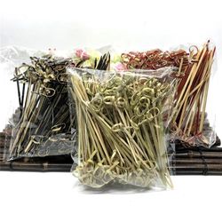 100pcs disposable bamboo forks for party buffets & cocktail decorations - wedding supplies 12cm