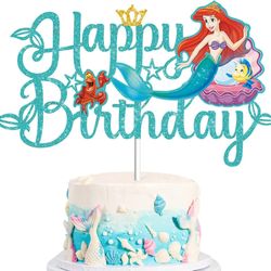 Disney Ariel The Little Mermaid Cake Topper & Party Supplies | Festive Table Decoration & Gifts