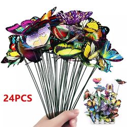 bunch of butterflies garden yard planter: colorful whimsical butterfly stakes for outdoor decor gardening decoration