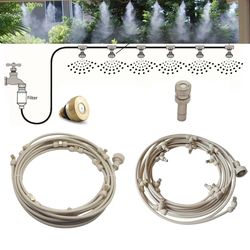 High-Quality Outdoor Misting Kit: 6/9/12/15/18m Cooling Water Fog Sprayer System for Greenhouse Gardens