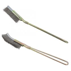 steel soft bonsai brush: curved/straight, safe & eco-friendly rust removal tool