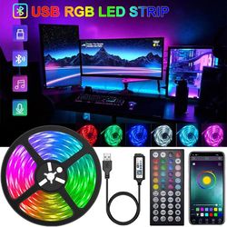 5M Wifi LED Strip Lights 5050 RGB USB Tape for Gaming Room - Bluetooth Control, Colorful Lighting for Children's Room