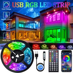 5M/10M USB RGB LED Strip Light - WiFi Bluetooth Control for Children's Room, Kitchen Wall Decor - Ice String LED Tape Ba