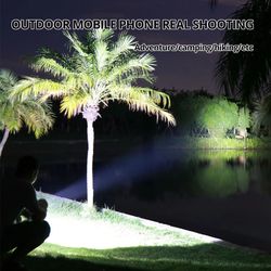 high power led flashlight with cob side light: lightweight outdoor lighting, rechargeable torch, abs material - powerful