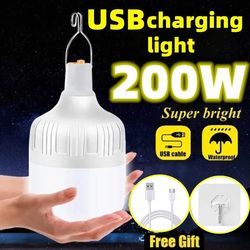 USB Rechargeable LED Emergency Lights: Portable Lanterns for Outdoor, Camping, BBQ - Battery-Powered Lamp Bulb
