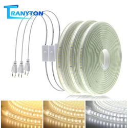 waterproof 220v led strip 120leds 8w/m with eu plug & switch - flexible outdoor led tape, non-dazzling light