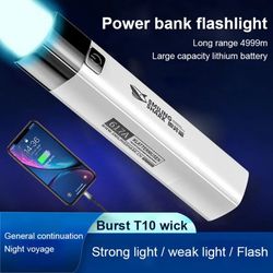 2-in-1 400LM Mini Torch Power Bank: Ultra Bright Tactical LED Flashlight - Outdoor Lighting with 3 Modes & USB Charging