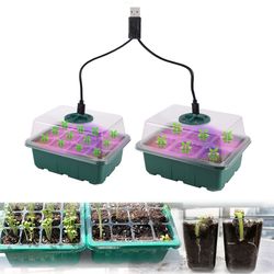 adjustable led grow light seed starter tray box for optimal seedling germination - nursery pot with ventilation and humi