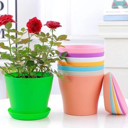 Colorful Round Flower Pots for Succulents: Decorate Office, Balcony & Garden with 5 Size Options