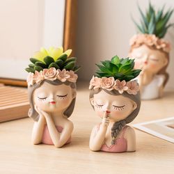 Nordic Flower Pots: Cute Girl Decorative Planters for Succulents, Cactus & Home Decor