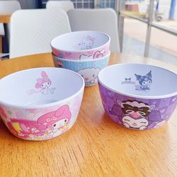 kawaii sanrio hello kitty bowls & friends: cute anti-fall dining plates - perfect girls' gifts