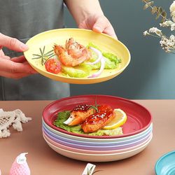 Wheat Straw Spitting Plate Set: Household Garbage Tray, Fruit Bowl, Snack Plate - Kitchen Dinnerware