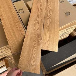 modern 3d wood grain floor sticker: self-adhesive, waterproof home decor - living room, kitchen, toilet