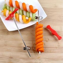 Spiral Vegetable Slicer: Manual Carving Tool for Potatoes, Cucumbers, and Carrots