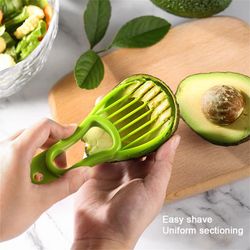 non-toxic 3-in-1 avocado slicer knife: efficient fruit peeler and pulp separator - essential kitchen tool