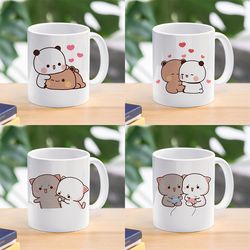 Panda Bear Couple Christmas Mug - Kawaii Coffee Milk Cup Set | Free Shipping!