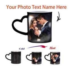 Custom Colour Changing Magic Mugs: Personalized Heat-Activated Cups for Dad & Mom's Day - Add Any Image/Text!