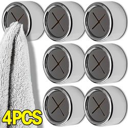 Wall Mounted Self-Adhesive Towel Hooks: Organize Bathroom & Kitchen Towels with Punch-Free Holder Rack