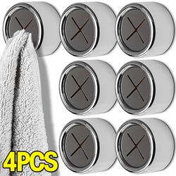 wall mounted self-adhesive towel hooks: organize bathroom & kitchen towels with punch-free holder rack