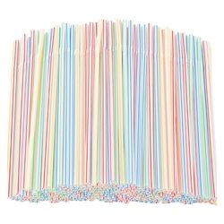 100 Colorful Plastic Drinking Straws - Flexible Wedding & Party Supplies