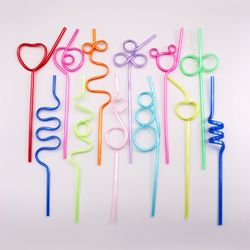 Colorful Crazy Curly Drinking Straws - 10pcs Fun Flexible Tubes for Kids Birthday Party & Bar Supplies