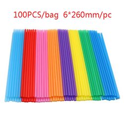 100 Plastic Straws: 6*260mm, Ideal for Drinks & DIY Projects