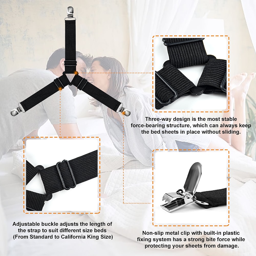Strong Bed Sheet Gripper Clips No Slip Holder For Mattress Covers 2