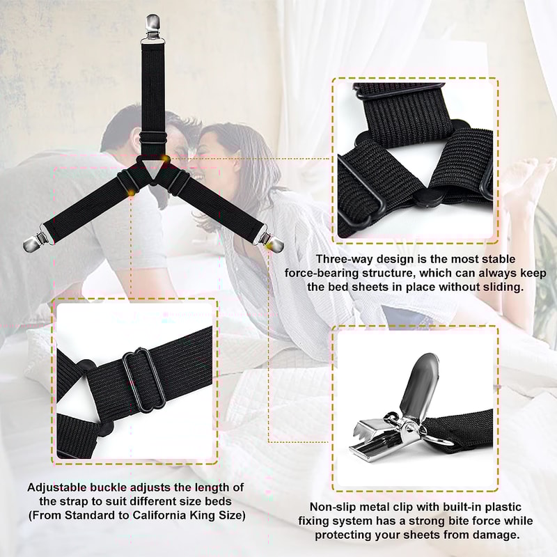 Strong Bed Sheet Gripper Clips No Slip Holder For Mattress Covers 2