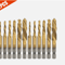 HSS Hex Shank Screw Thread Tap Drill Bit Combination Set M3M10 Titanium Coated For Metalworking 8