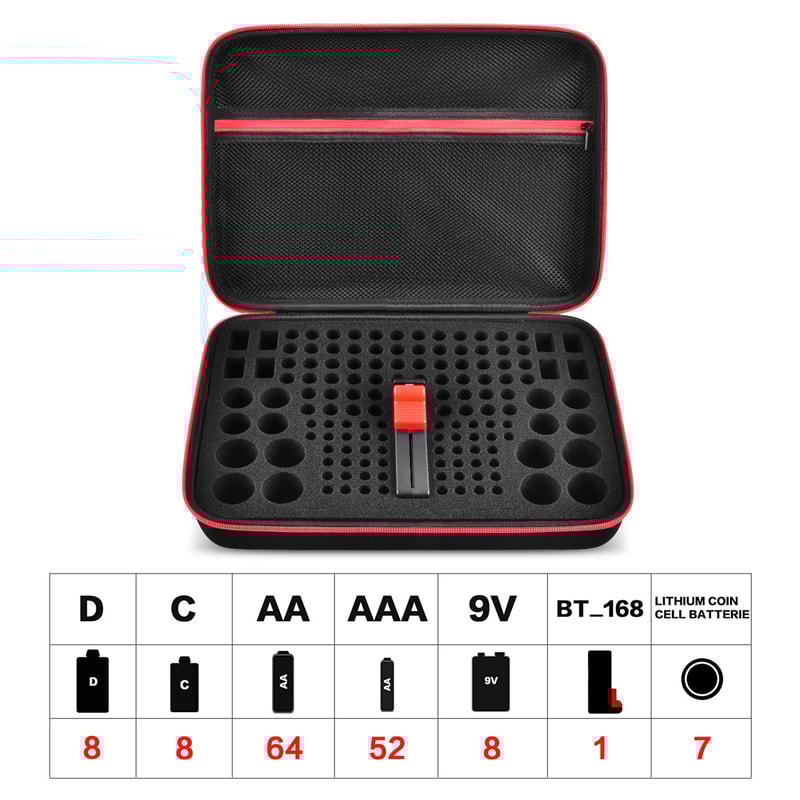 Battery Organizer Case With Tester Holds 140 Batteries Includes BT168 Checker Ideal For Garage Orga 1