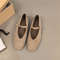 Classic Ballet Flats for Women Soft Leather Round Toe Slip-On Shoes