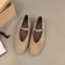 Classic Ballet Flats for Women Soft Leather Round Toe Slip-On Shoes