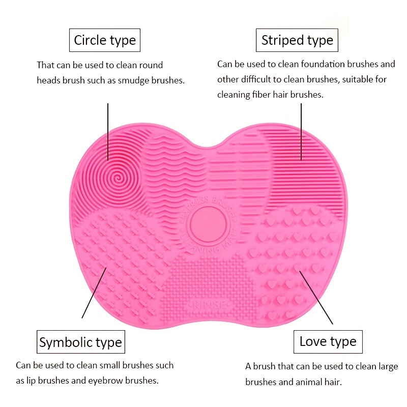 Silicone Apple Shape Makeup Brush Cleaning Pad Cute  Effective Suction Cup Cosmetic Tool 1