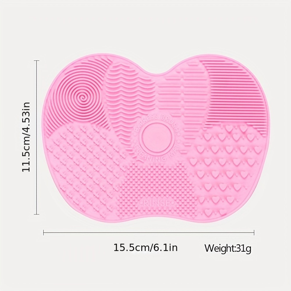 Silicone Apple Shape Makeup Brush Cleaning Pad Cute  Effective Suction Cup Cosmetic Tool 4